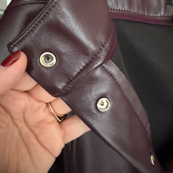 Nicole Miller Maroon Pleather A-Line Skirt - Picture 10 of 16